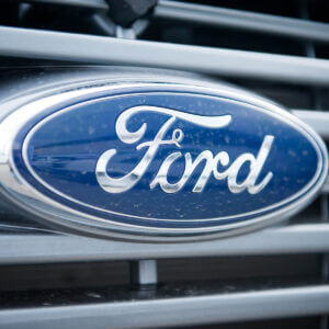 Ford chrome grill with emblem