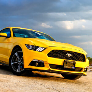 Yellow Ford Mustang