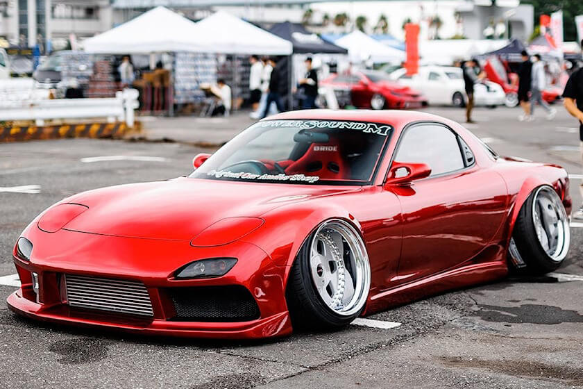 Stanced Miata Red.