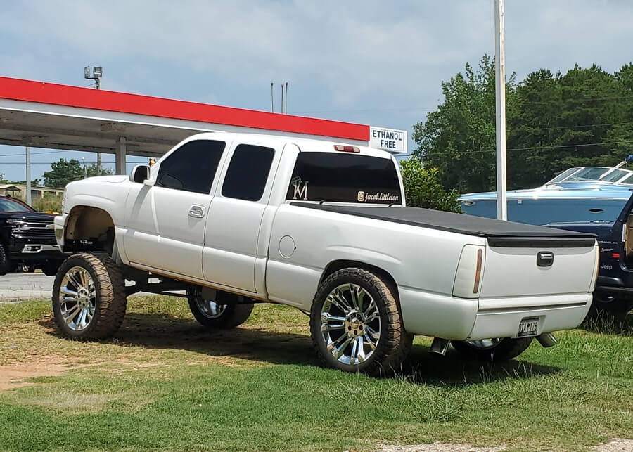 White Squatted Truck