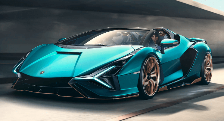 Aqua Colored Lamborghini Sian