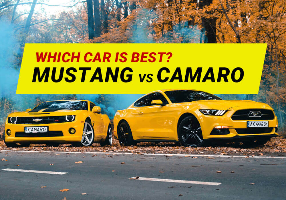 Ford Mustang vs Chevy Camaro sitting on road