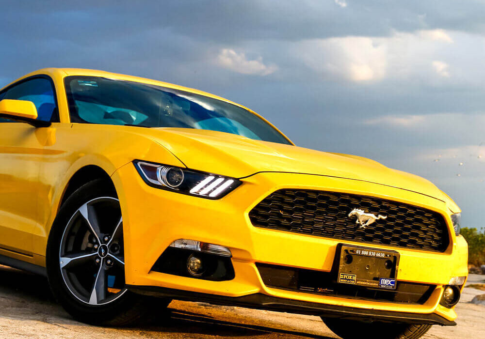 Yellow Ford Mustang