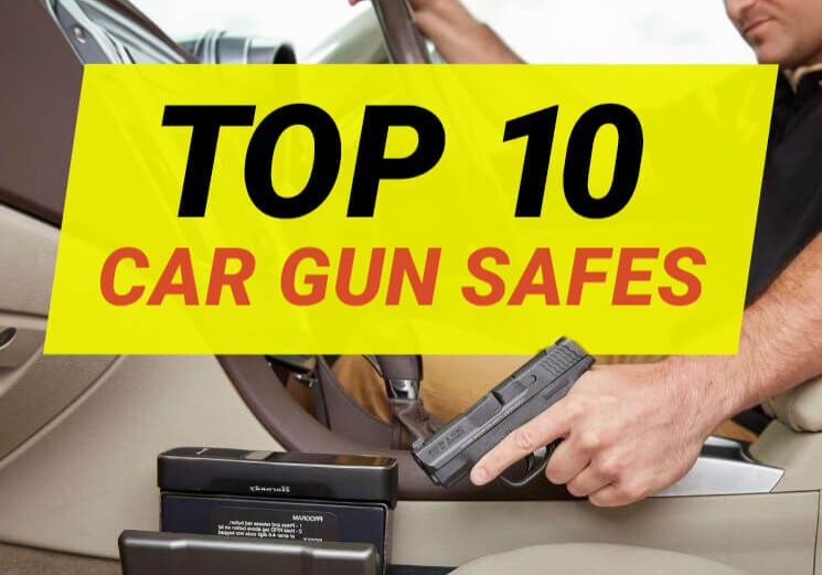 Top 10 Car Gun Safes. Man sitting in car.